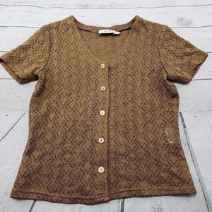 Y2K Vintage AGB Byer California Top Size Small Button Down Shirt Knit Top Sheer
